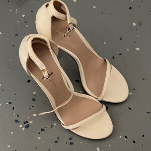 Stuart Weitzman Women's White Strappy Heels